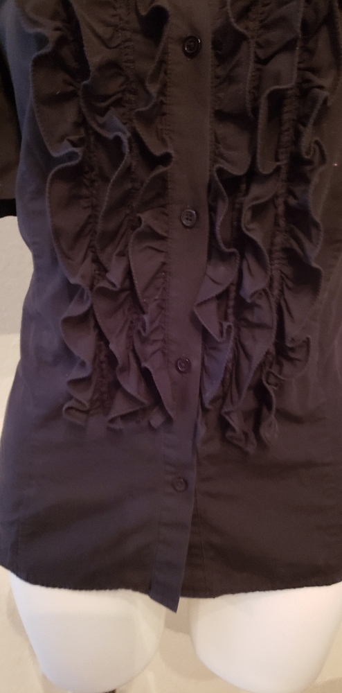 Victoria Secret Black Ruffled top - Picture 3 of 9
